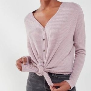 Out from Under Urban Outfitters thermal button front cardigan waffle knit small